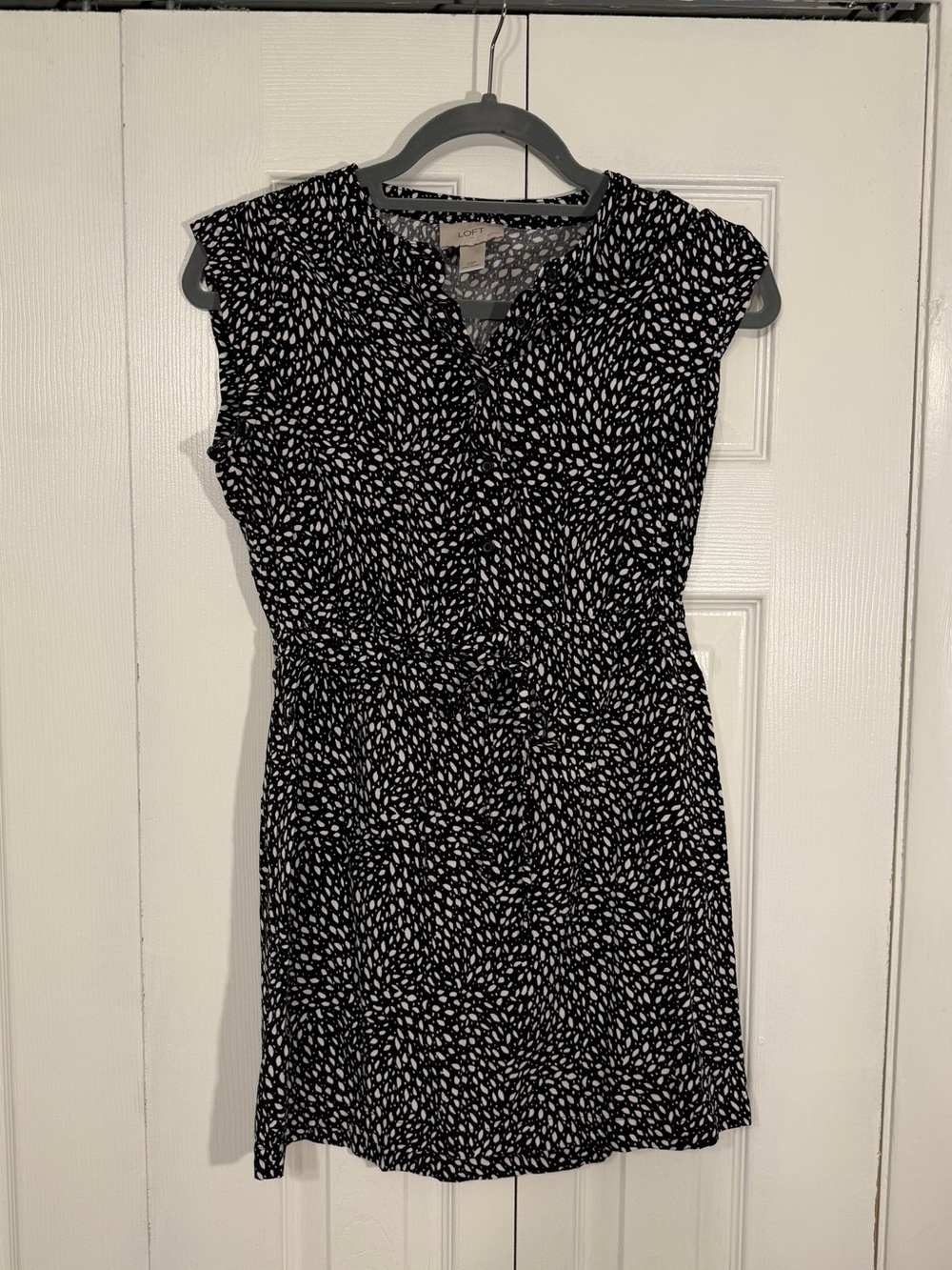 LOFT Petite Dress XSP Black White